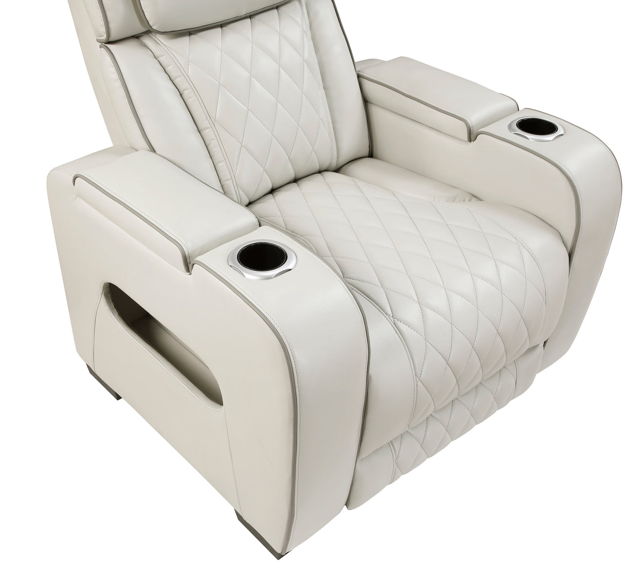 fairway power reclining chair taupe leather homelegance 9516TPE-2PWH closed top view