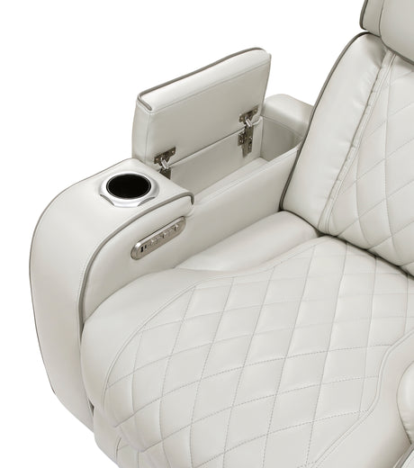Fairway 2-Piece Power Reclining Sofa and Loveseat Set in Taupe Faux Leather | Homelegance - sold by Home Elegance USA