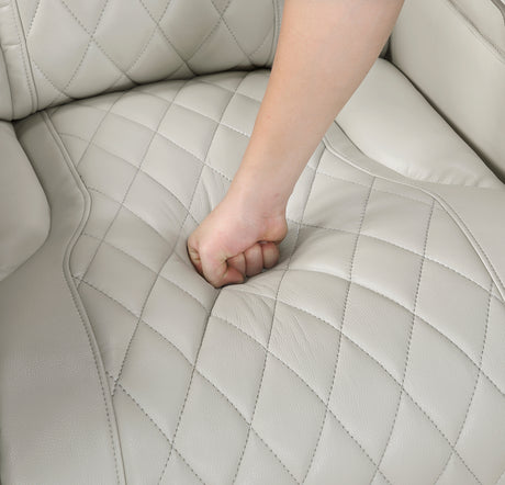 Fairway 2-Piece Power Reclining Sofa and Loveseat Set in Taupe Faux Leather | Homelegance - sold by Home Elegance USA