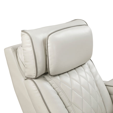 Fairway 2-Piece Power Reclining Sofa and Loveseat Set in Taupe Faux Leather | Homelegance - sold by Home Elegance USA