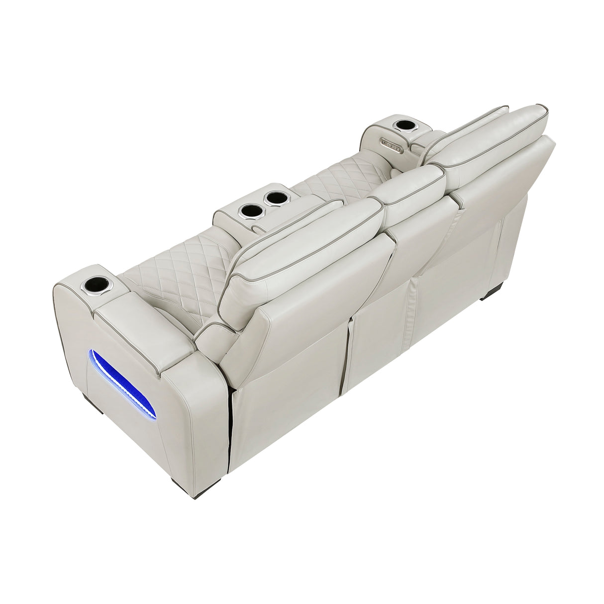 fairway power reclining loveseat taupe leather homelegance 9516TPE-2PWH back