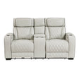 Fairway 2-Piece Power Reclining Sofa and Loveseat Set in Taupe Faux Leather | Homelegance - sold by Home Elegance USA