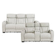 Fairway 2-Piece Power Reclining Sofa and Loveseat Set in Taupe Faux Leather | Homelegance - sold by Home Elegance USA