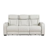 Homelegance Fairway Power Double Reclining Sofa in Taupe 9516TPE-3PWH front view