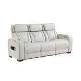 Homelegance Fairway Power Double Reclining Sofa in Taupe 9516TPE-3PWH side view