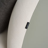 Falcone - Contemporary Off-White + Grey Bonded Leather Curved Sectional Sofa - View Image 1