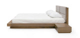 Queen Fantasia - Contemporary Walnut & Grey Bed with Two Nightstands - View Image 1
