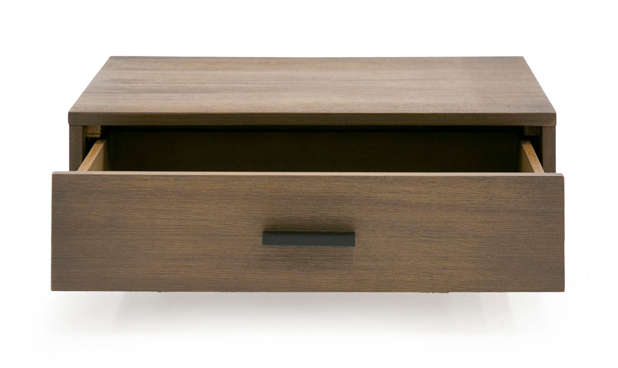 Queen Fantasia - Contemporary Walnut & Grey Bed with Two Nightstands - View Image 1