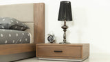 Eastern King Fantasia - Contemporary Walnut & Grey Bed with Two Nightstands - View Image 1