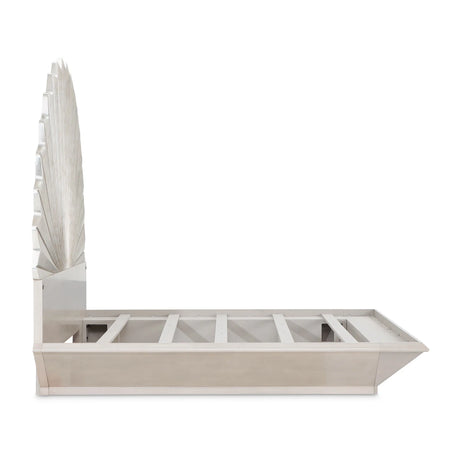 Fantosini Eastern King Bed - Fan Shaped in Silver Finish | AICO by Michael Amini - sold by Home Elegance USA