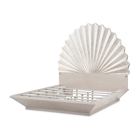 Fantosini Eastern King Bed - Fan Shaped in Silver Finish | AICO by Michael Amini - sold by Home Elegance USA
