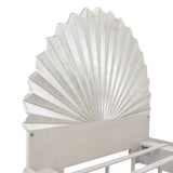 Fantosini Eastern King Fan Bed in Silver Leaf Finish | AICO by Michael Amini