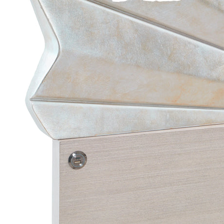 Fantosini Eastern King Bed - Fan Shaped in Silver Finish | AICO by Michael Amini - sold by Home Elegance USA