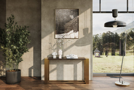 Modrest Fauna - Modern Wenge and Brass Console Table