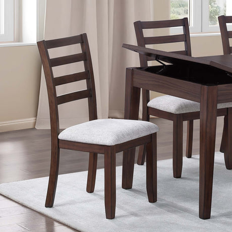 Contemporary Style 6pc Dining Set Walnut Dining Table w Storage Ladder Back 4x Side Chairs Bench Dining Room - sold by Home Elegance USA