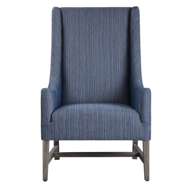 Galiot Wingback Accent Chair - Blue / White by Uttermost - View 1