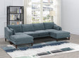 Modern Gorgeous Mineral Morgan Fabric 6pcs Modular Sectional Set Armless Chairs One Arm Chair Ottoman U-Shaped Couch Living Room - sold by Home Elegance USA