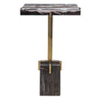 Rowman Petrified Wood Accent Table - Bronze / Dark Brown by Uttermost - View 1