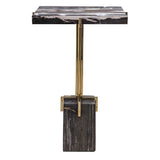 Rowman Petrified Wood Accent Table - Bronze / Dark Brown by Uttermost - View 1