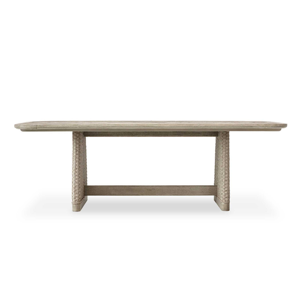 Harbor Herringbone Indoor-Outdoor Dining Table - Light Brown by Uttermost - View 1