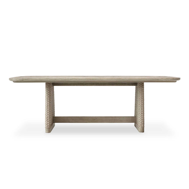 Harbor Herringbone Indoor-Outdoor Dining Table - Light Brown by Uttermost - View 1