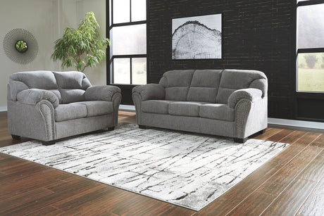 Allmaxx - Pewter - 3 Pc. - Sofa, Loveseat, Rocker Recliner | Ashley - 28105/38/35/25 - Home Elegance USA - 3