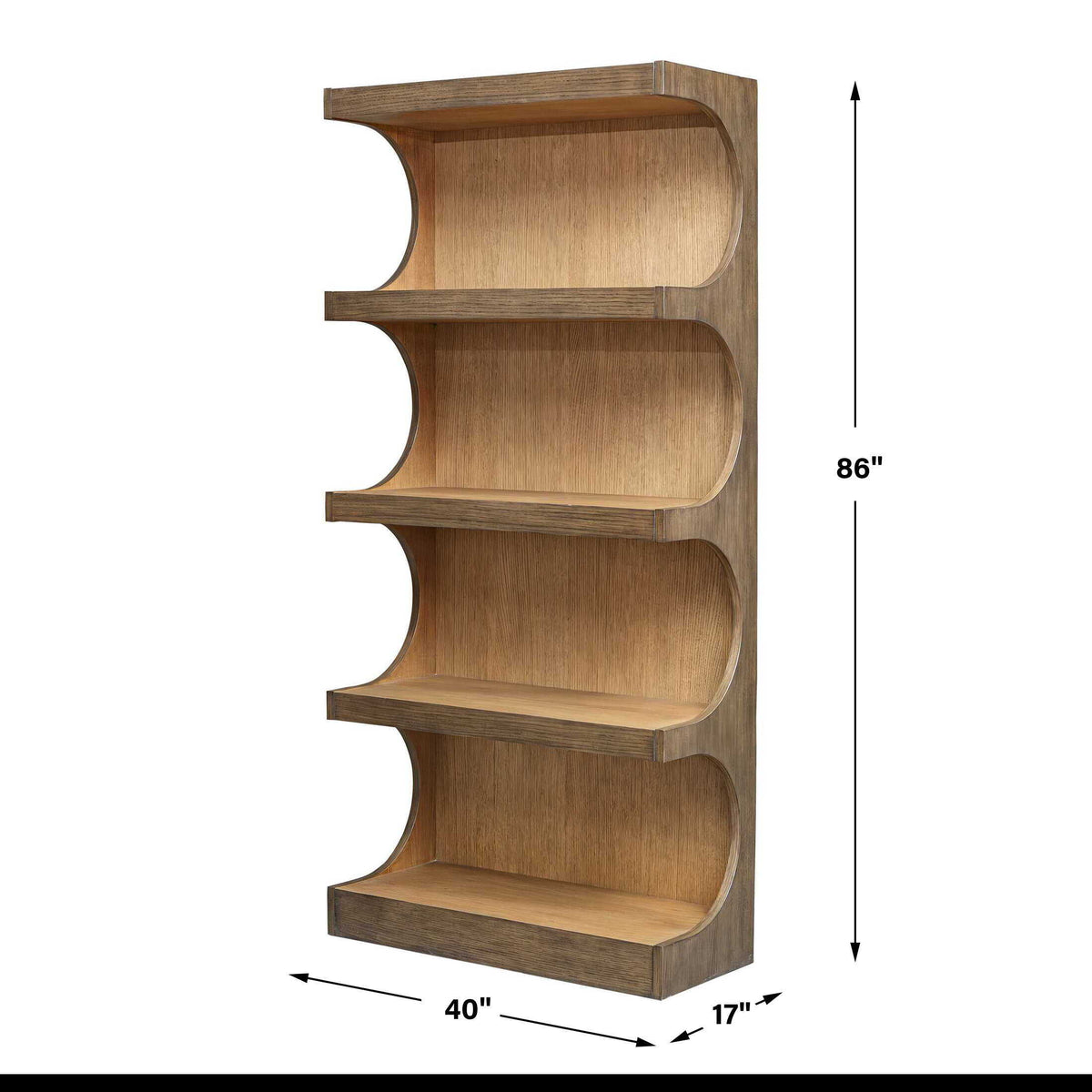 Osrick Modern Etagere Woodtone - Light Brown by Uttermost - View 8