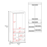 Armoire 70.90' H, 2 Doors, 3 Drawers, 2 Shelves, 6 Legs, Black Wengue - Bedroom - sold by Home Elegance USA
