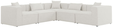 Cube - Modular Sectional 5 Piece - Cream - Fabric - Modern & Contemporary - 630Cream - Sec5C - Home Elegance USA - 1