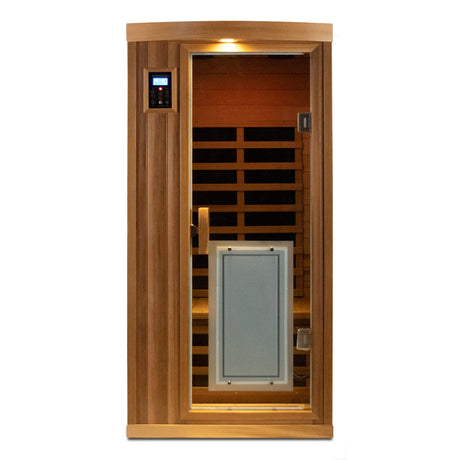 Low EMF One-Person Far Infrared Red Cedar Deluxe Indoor Sauna - sold by Home Elegance USA