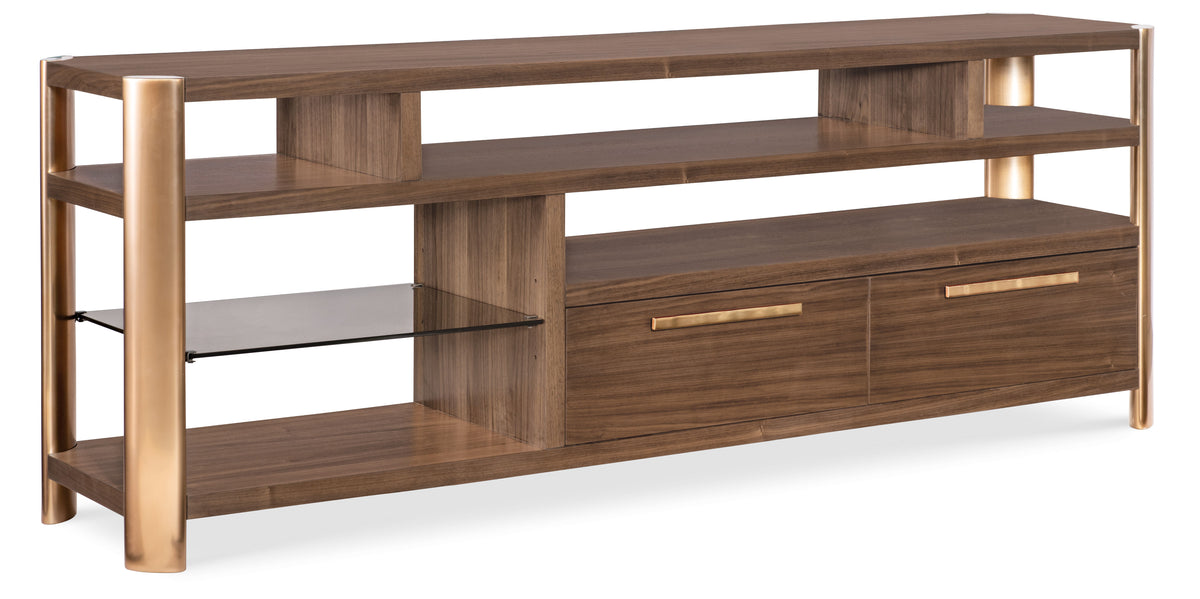 Eleana Entertainment Console Medium Wood / Gold - Dark Brown / Gold by Hooker Furniture - View 1