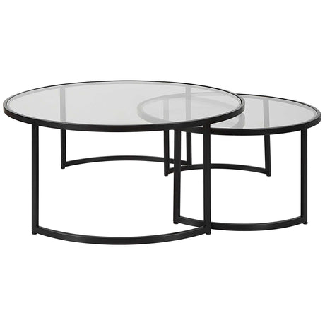 Rhea Nesting Coffee Tables (Set of 2) - Black by Uttermost - View 5
