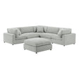 Jenny 6-Piece Modular Sectional in Ultra Plush Gray Polyester Cord-Like Fabric - sold by Home Elegance USA