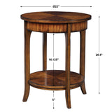 Carmel Round Lamp Table - Dark Brown by Uttermost - View 6