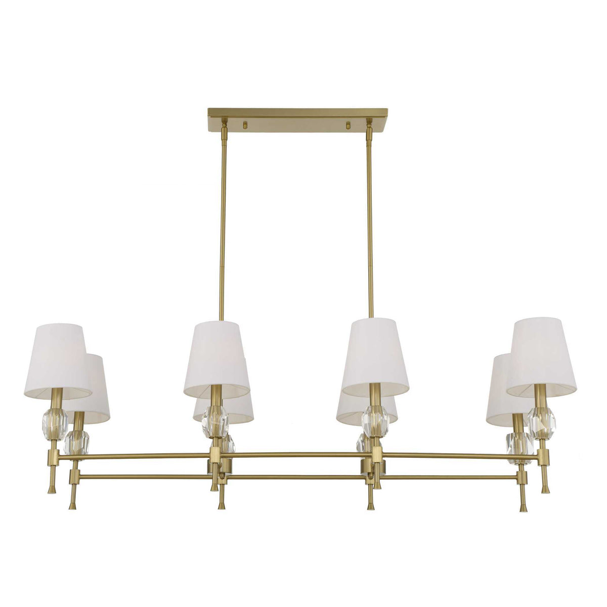 Arques 8 Light Linear Chandelier White / Gold - Gold / White by Uttermost - View 12
