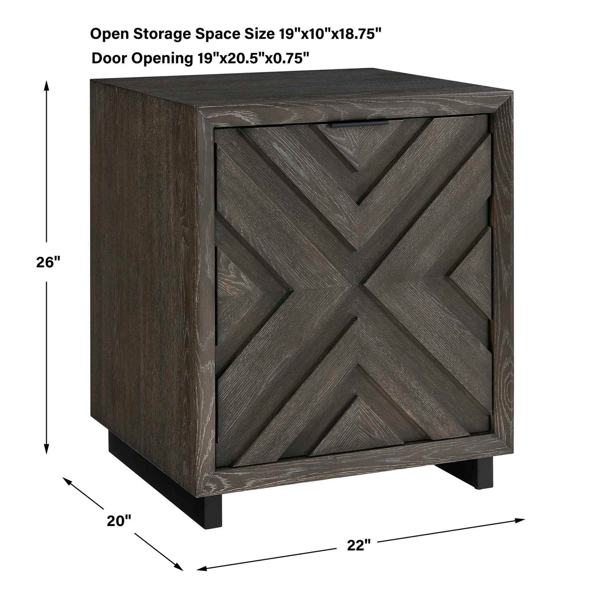 Barrett Oak Cabinet Dark Charcoal - Black by Uttermost - View 12