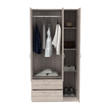 Three Door Armoire Clark, Bedroom, Light Gray - sold by Home Elegance USA