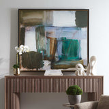 Green Fields Framed Abstract Canvas - Blue / Green by Uttermost - View 2