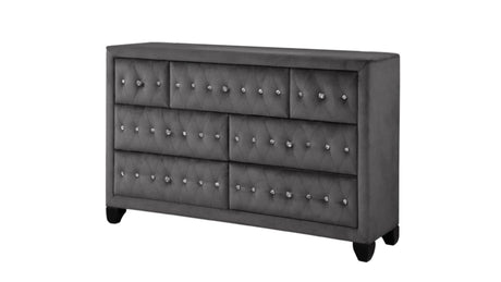 Encore Modern Style Tufted and Upholstered Queen 4PC Bedroom set made with wood in Gray(NJ INVENTORY) - sold by Home Elegance USA