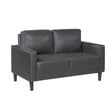Modern Style Dark Gray Faux Leather Upholstered Love Seat Comfortable Cushion Back Seat Solid Wood Living Room Furniture 1pc