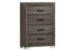 Modern Transitional Style 1pc Wooden Chest Bar Handle Gray Finish Bedroom Furniture