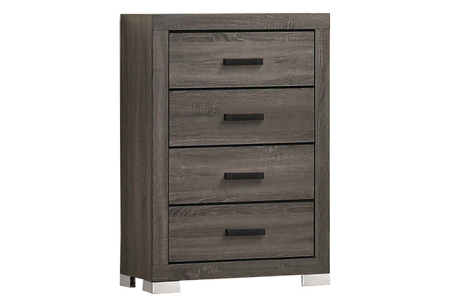 Modern Transitional Style 1pc Wooden Chest Bar Handle Gray Finish Bedroom Furniture