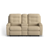 Kerrie Transitional Fabric Reclining Loveseat With Console | Flexsteel