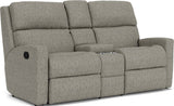 Catalina Transitional Fabric Reclining Loveseat With Console | Flexsteel