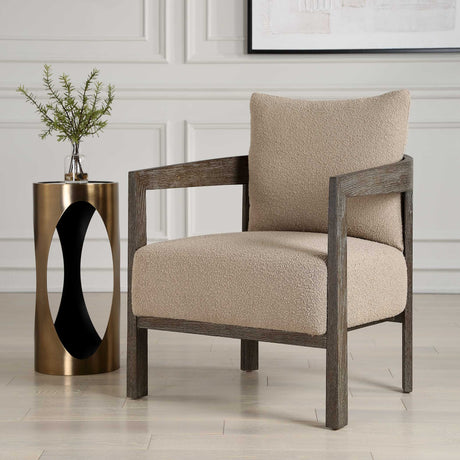 Sienna Sand Fabric Accent Chair - Light Brown by Uttermost - View 3