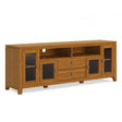 Cosmopolitan 72 inch Wide Solid Wood TV Stand in Light Golden Brown For TVs up to 80 inches - sold by Home Elegance USA