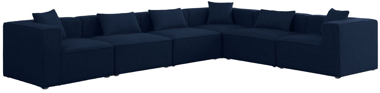 Cube - Modular Sectional 6 Piece - Navy - Fabric - Modern & Contemporary - 630Navy - Sec6A - Home Elegance USA - 1