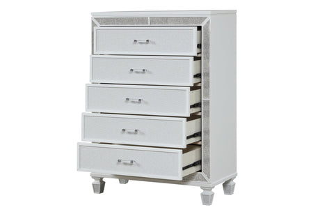Crystal Chest Made with Wood and Finished in White | Home Elegance USA
