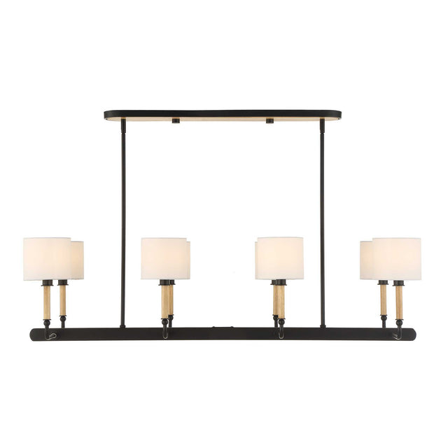 Franconia 8 Light Pendant - Black / White by Uttermost - View 1