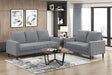 Modern Contemporary Sofa Set 2pcs Comfortable Sofa Loveseat Gray Corduroy Upholstered Cushion Solid Wood Living Room Furniture
